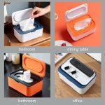 Wipes Dispenser, Wet and Dry Tissue Box with Lid Sealed Storage Box Multifunctional Desktop Organizer Mask Storage Case Facial Tissue Dispenser Box for Home Living Room Kitchen Bathroom Office - Image 3