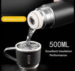 water bottle - steel water bottle - temperature water bottle - vaccum bottle - stainless Steel Vacuum Insulated Thermos 500ml (3pcs) With Extra 2 Cups Stainless Steel Thermal Bottle for Hot and Cold Beverages with Coffee Water Cup Travel Kit Perfect Gift - Image 4