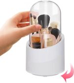 Rotating Makeup Brush Holder with Lid, Dustproof Cosmetic Brush Storage Organizer for Vanity - Image 5
