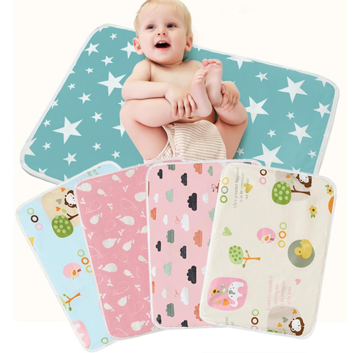 imgi_72_7f9c4fb28022d40fc53224d784764cb6 Tawakkal Mart 3 Pcs Infant Baby Diaper Changing Mat Bed Protector Waterproof Urineproof Baby Godri Sojni Cotton With Foam Sheet with Plastic Back Baby Accessories - Image 1