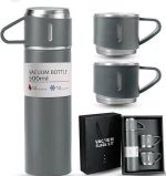 water bottle - steel water bottle - temperature water bottle - vaccum bottle - stainless Steel Vacuum Insulated Thermos 500ml (3pcs) With Extra 2 Cups Stainless Steel Thermal Bottle for Hot and Cold Beverages with Coffee Water Cup Travel Kit Perfect Gift - Image 8