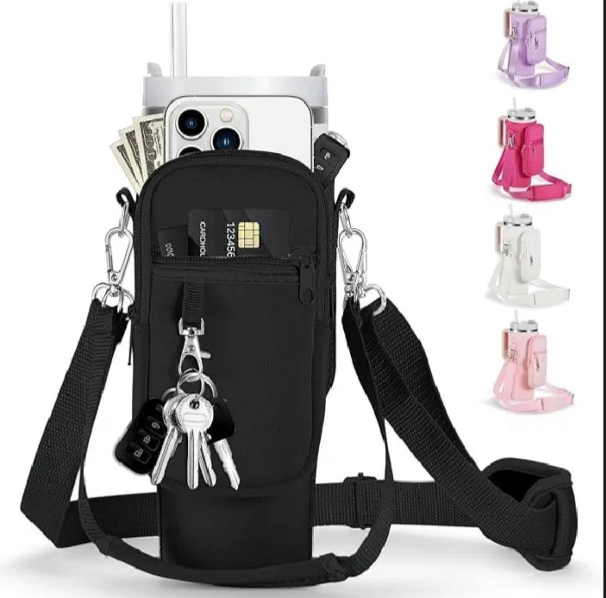 imgi_72_b96733dc19eccc3fedd224f9be6fdcdb (1) Stanley Tumbler Pouch Sleeve | Multi Color Water Bottle Holder Bag | Portable Travel Sports Cup Pouch with Zipper Pocket for Men & Women" - Image 1