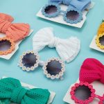 2pcs/set Baby Sunglasses Headband Set Fashion Newborn Flower Design Glasses Bowknot Headwear - Image 4