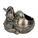 Retro Windproof Ashtray with Lid Zinc Alloy Elephant Styling - Image 8