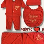 TinyKids.pk |Newborn Baby Baba WELCOME TO THE WORLD STARTER Set 5 pice clothes for boys and girls 5 in 1 pice ,Trending newborn baby outfits for first arrival 0-3 Month’s Latest newborn babies apparel , Affordable newborn babies fashion newborn babies .
