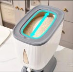 Automatic Rice Dispenser With Measuring Cup Large Capacity Grain And Rice Storage Container Airtight Dry Food Dispenser Box For Kitchen Household Smart Food Organizer Bucket - Image 6