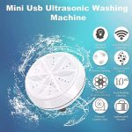 Portable Ultrasonic Washing Machine, 4 Modes, Mini Turbo Washer, with Usb Power and Bottom Suction Cup Turbo Sanitizer Washing Machine, for Home, Business,