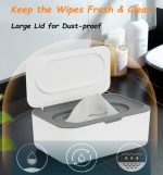 Wipes Dispenser, Wet and Dry Tissue Box with Lid Sealed Storage Box Multifunctional Desktop Organizer Mask Storage Case Facial Tissue Dispenser Box for Home Living Room Kitchen Bathroom Office - Image 5