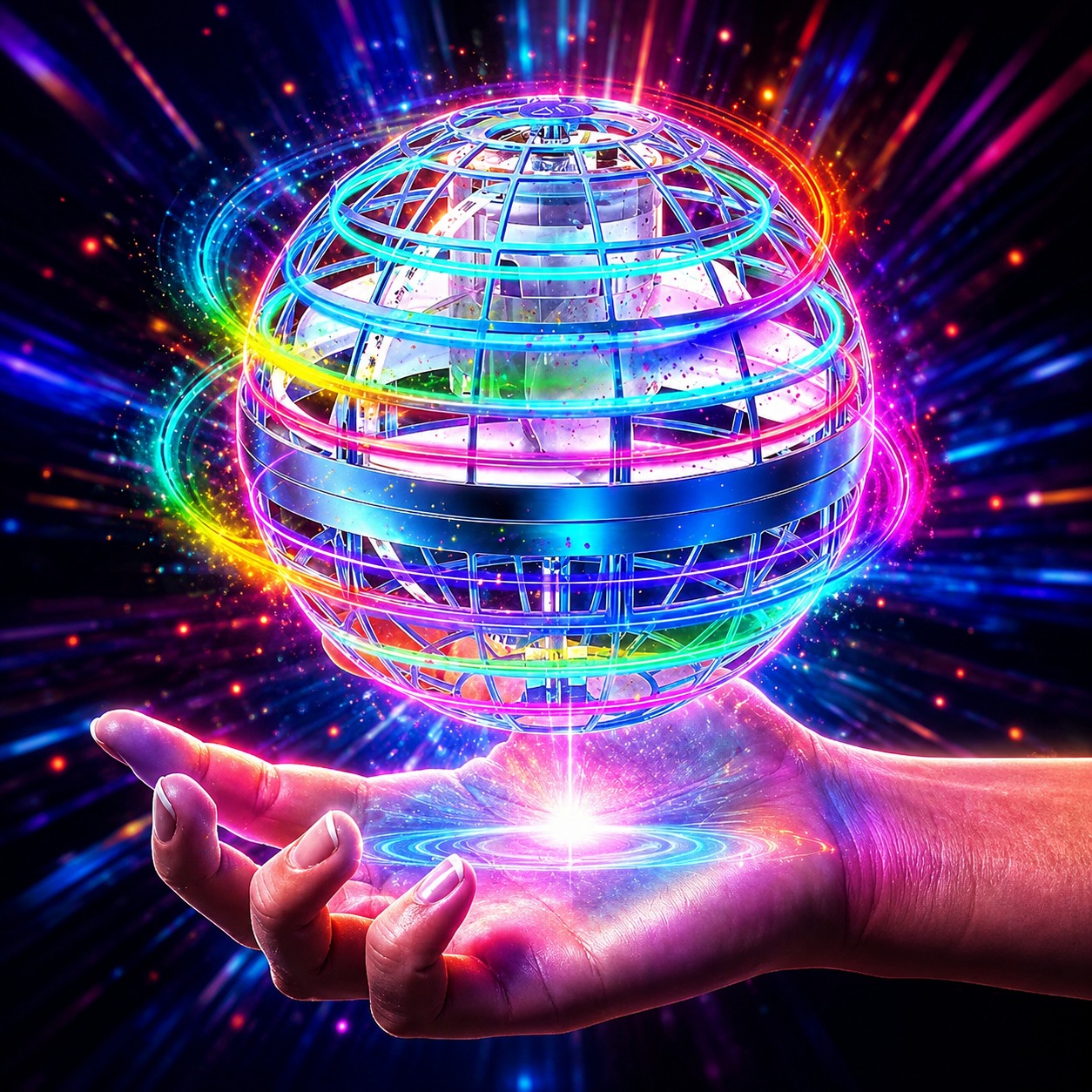 imgi_74_4d8ff0d80d0c8b37eccaaca58532d44c Flying Nova Pro Ball Spinner - New High-Speed LED Light-Up Flying Disc Toy for Kids, Unisex, Stable Flight, Precision Performance, Indoor/Outdoor Play - Image 1