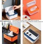 Wipes Dispenser, Wet and Dry Tissue Box with Lid Sealed Storage Box Multifunctional Desktop Organizer Mask Storage Case Facial Tissue Dispenser Box for Home Living Room Kitchen Bathroom Office - Image 6