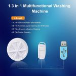 Portable Ultrasonic Washing Machine, 4 Modes, Mini Turbo Washer, with Usb Power and Bottom Suction Cup Turbo Sanitizer Washing Machine, for Home, Business, - Image 2