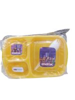 Student Large Lunch Box | 3 Compartment Plastic Tiffin Box for School & Office Use | Leak-Proof & Durable Student Lunchbox for Boys & Girls | BPA-Free Reusable Lunch Box for Kids | Eco-Friendly Plastic Lunch Box with Compartments | - Image 3