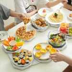 ZEEN HUB - Rotating Plate Tray – Expandable 360° Rotating Table Serving Tray – Portable Lazy Susan Organizer for Rectangular & Oblong Dining Tables, Family Gatherings & Parties - Image 9