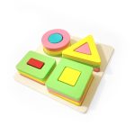 Lewo Wooden Puzzle Toddler Toys Shapes Sorter Preschool Geometric Blocks Stacking Games for Kids Geometric Shape Sorter - Image 7