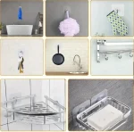 Pack 1 2 5 10 20 Pcs Self Adhesive Screw Hook Stickers Heavy Duty Drill and Nail Free Sticky Suction Cup Wall Hanging Hooks Transparent Punch Free No Scratch Strong Ceiling Hanger Hook Sticker self adhesive hook