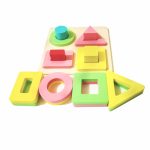 Lewo Wooden Puzzle Toddler Toys Shapes Sorter Preschool Geometric Blocks Stacking Games for Kids Geometric Shape Sorter - Image 9