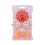 GP 3 Pcs/Set Cute Baby Headbands Colorful Flower Soft Elastic Newborn Infant Hair Bands Sweet Hair Accessories